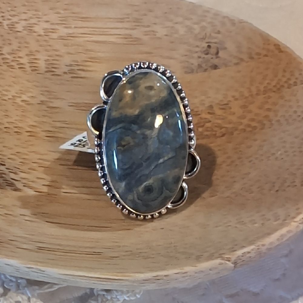 Ocean Jasper Sterling Silver Ring